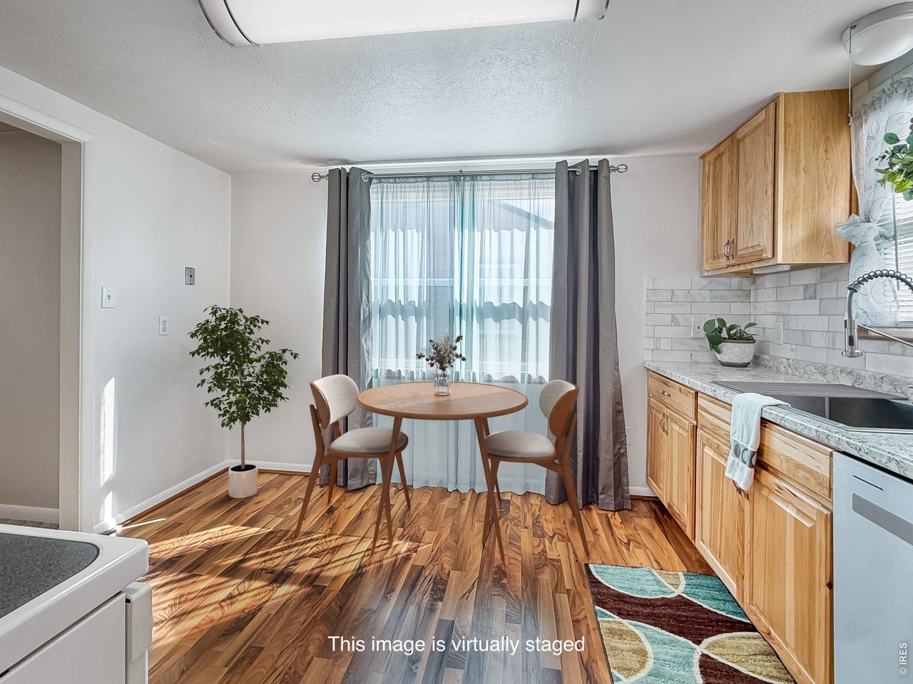 Photo virtually enhanced to show possible furniture placement