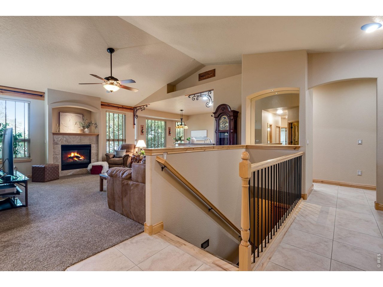Soaring vaulted ceilings, all solid Alder interior doors, cozy gas fireplace. 