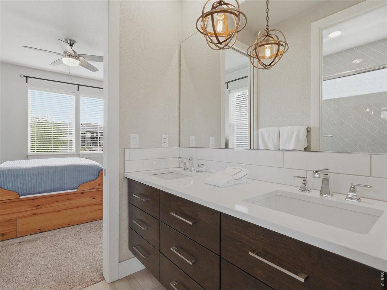 Jack and Jill bathroom connects bedrooms 2 & 3