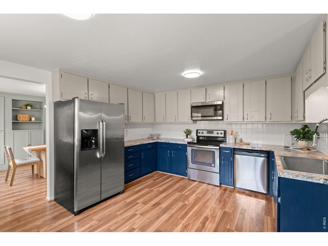 Stainless steel appliances in the kitchen