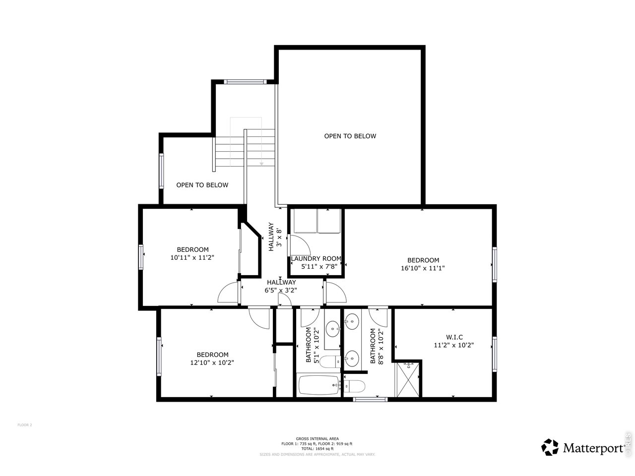Second story floor plan