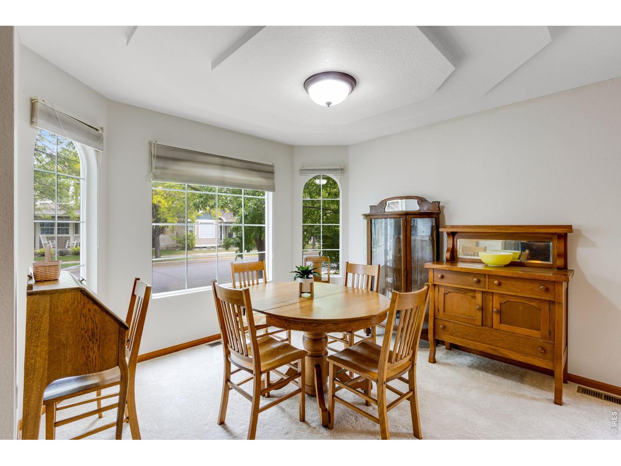 Large dining room with lots of light!
