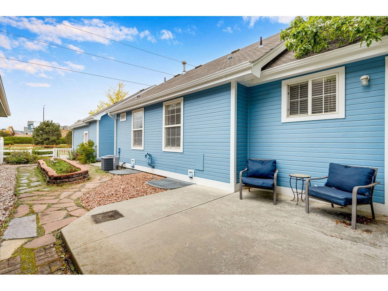 Secluded patio area off of kitchen