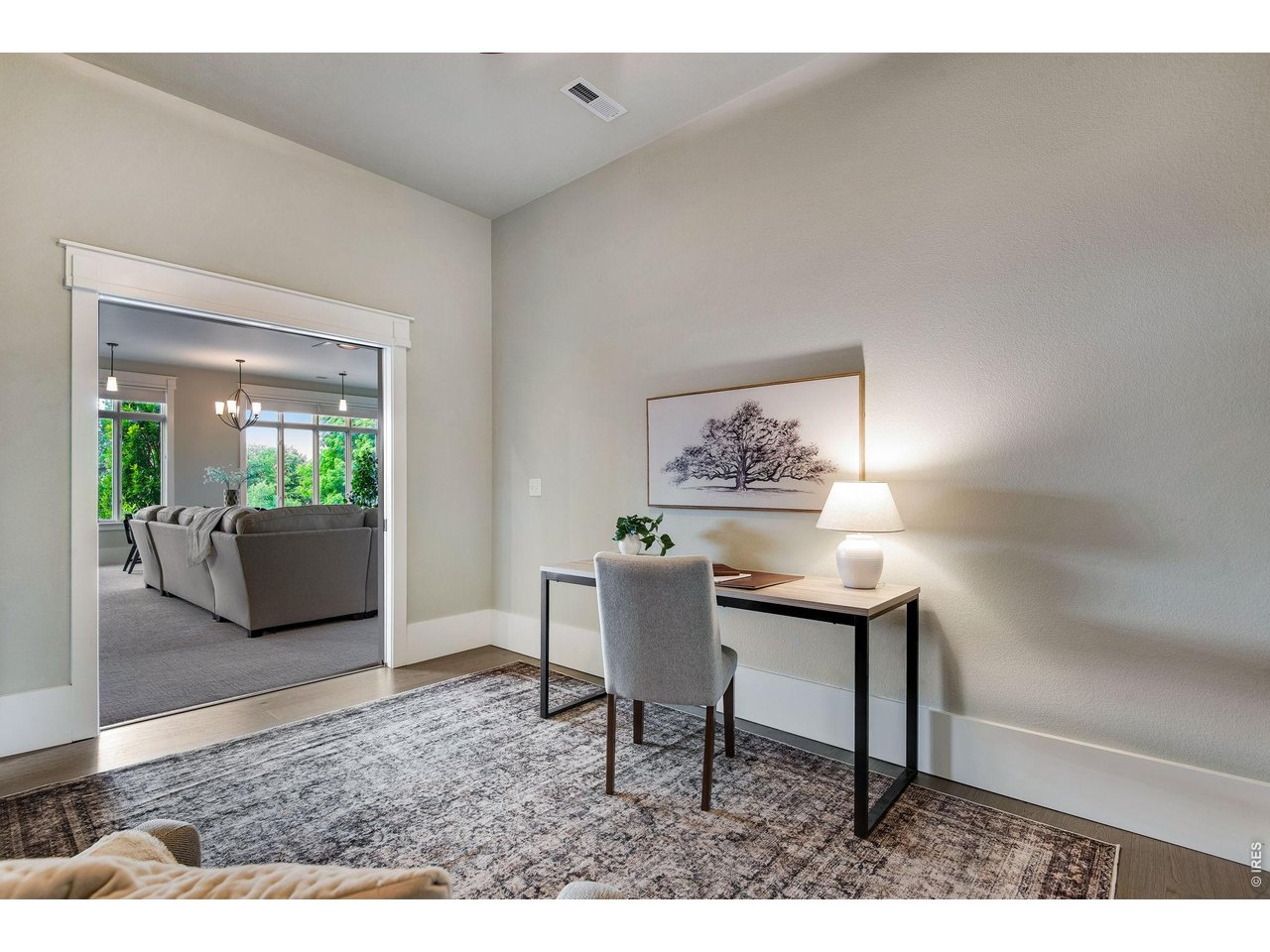 Main Level office features pretty engineered wood floors! 