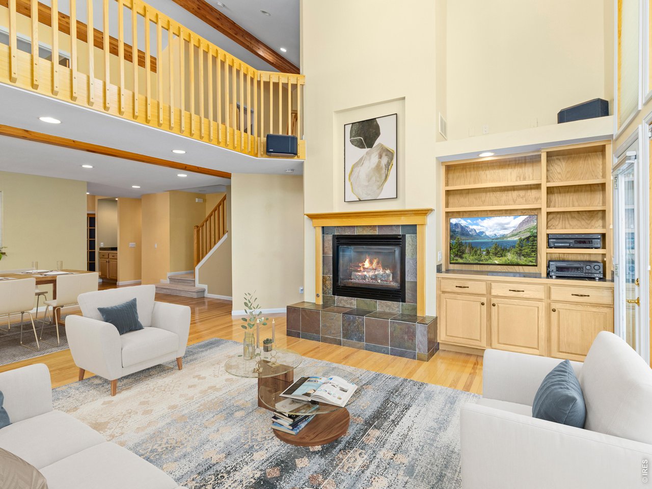 Open greatroom with loft