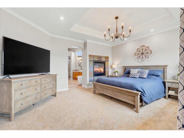 Property Photo 24 Massive primary retreat with tray ceilings and gas fireplace