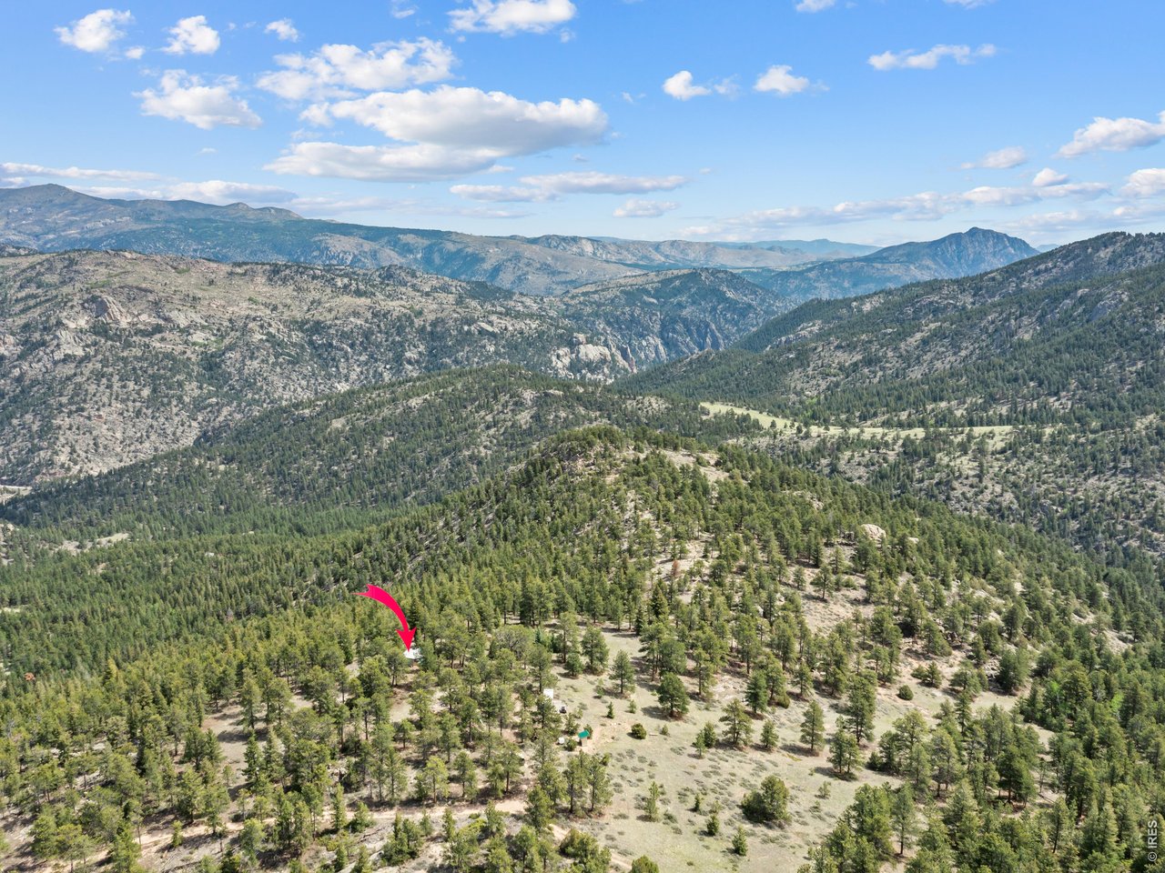 Looking North East. Yurt at red arrow.
