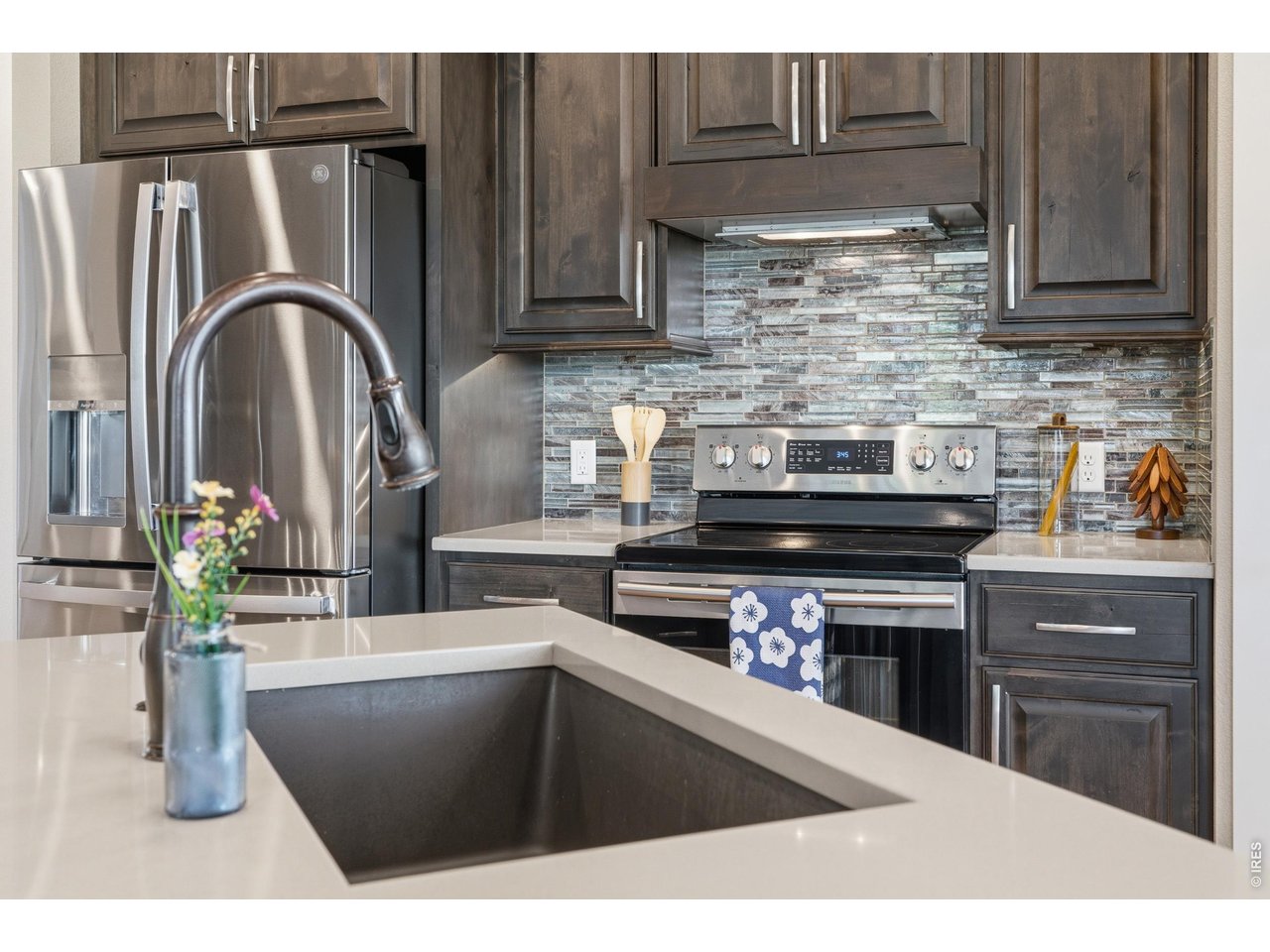 Stainless steal appliances and vented range hood