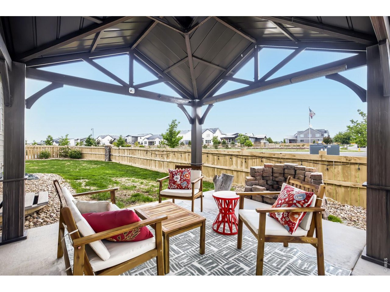 Back patio with mountian view