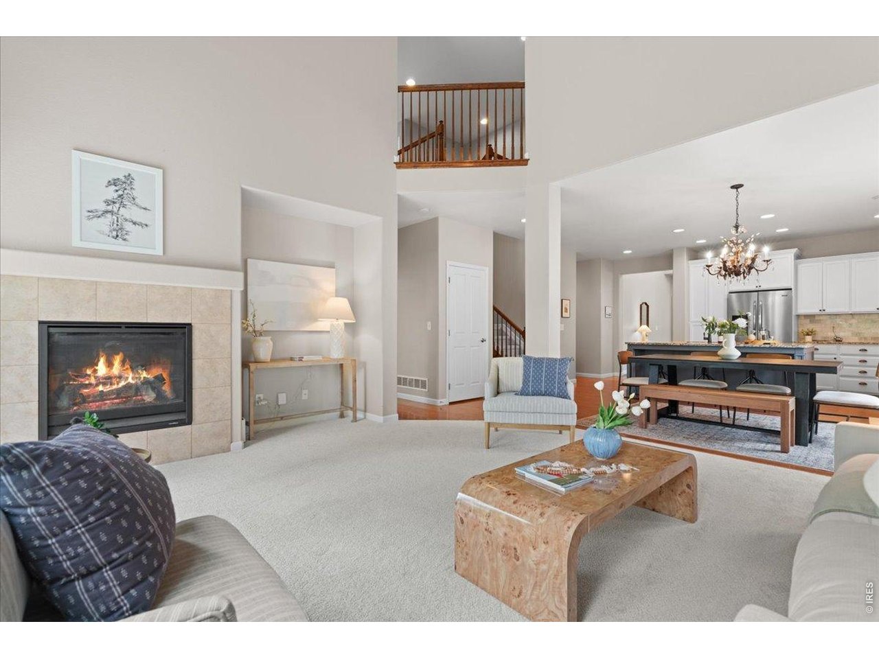 Second floor loft area allows for easy communication between levels