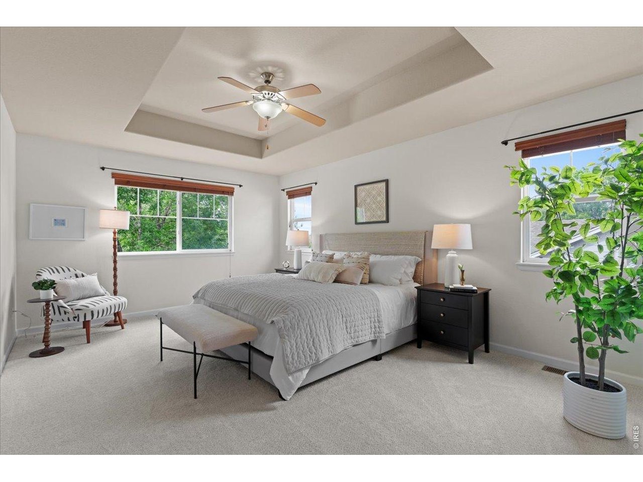 Spacious primary bedroom on second level 