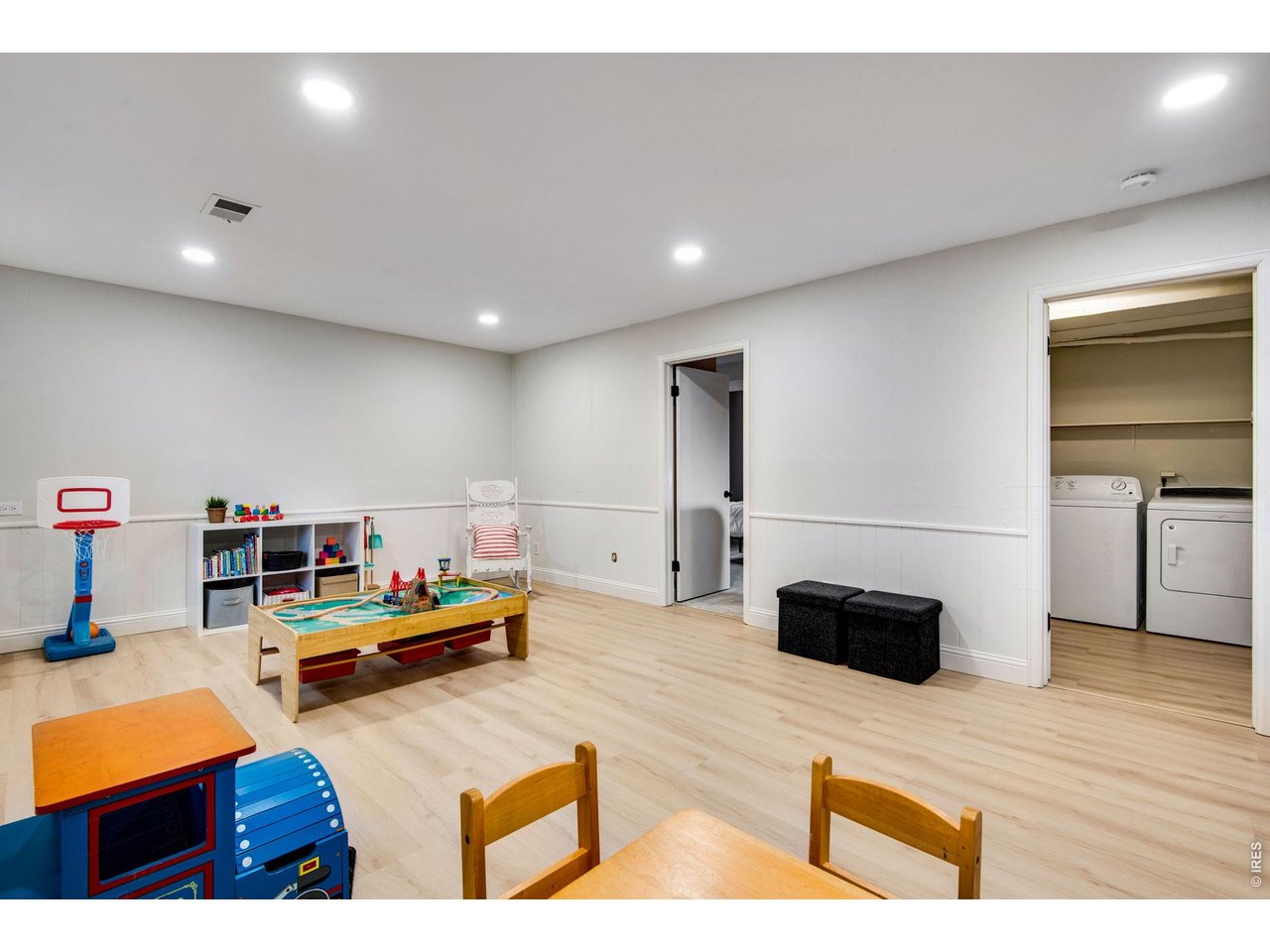 Lower level laundry is much more convenient than being in the basement. Located right outside the guest suite or in-law quarters.