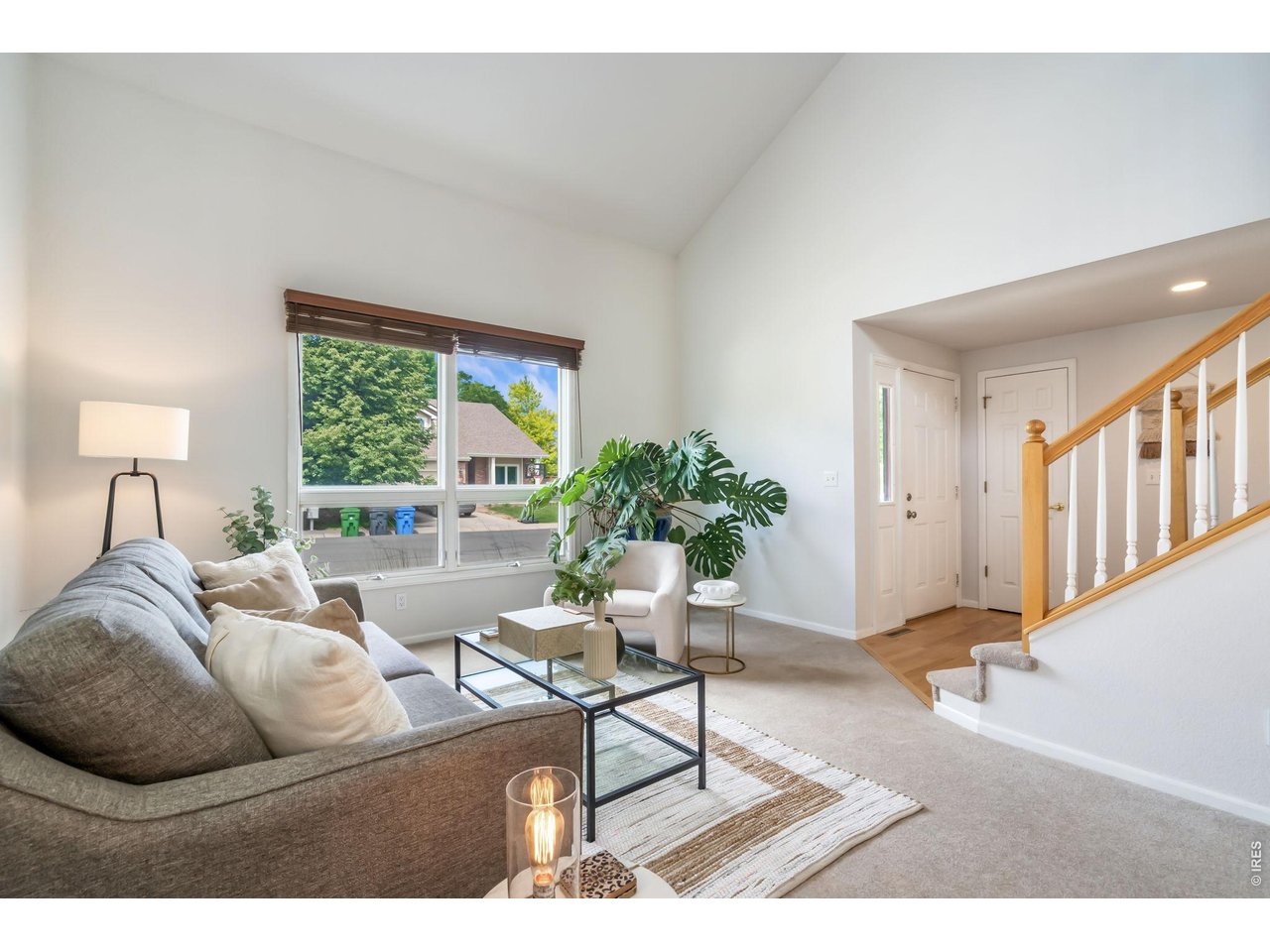 Sun-Filled Living Room with Vaulted Ceilings