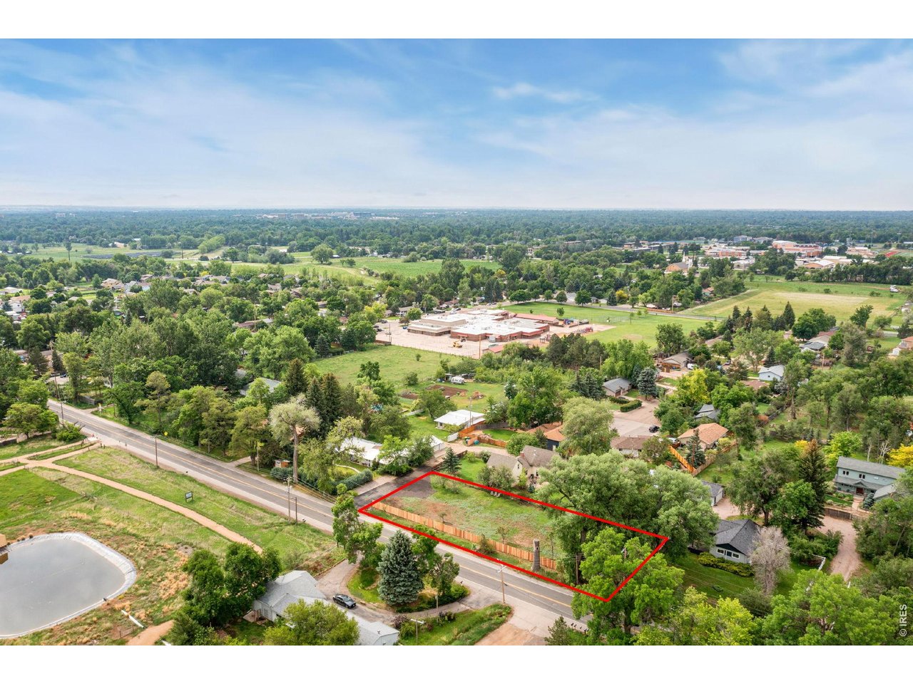 Property Photo 4 .58 of an acre to build on, highlighted in red