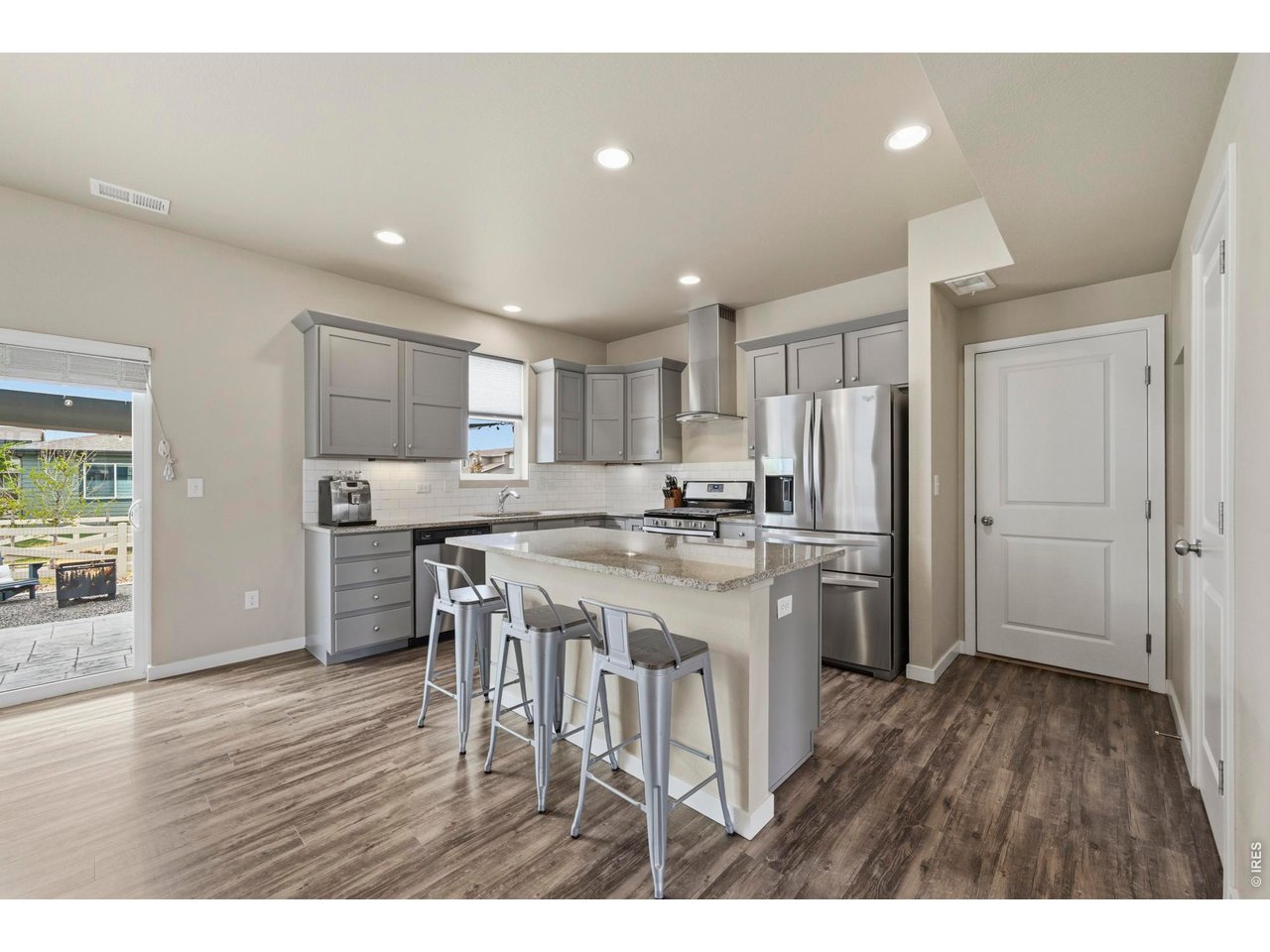 The modern kitchen is great for entertaining.