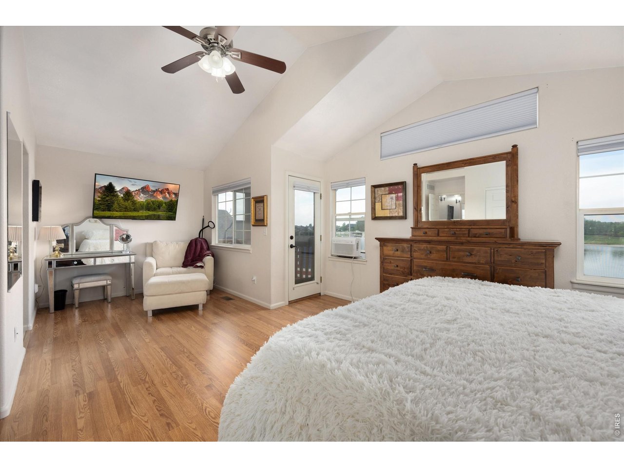 Primary Retreat Sitting Area & Door to Upper Deck Space