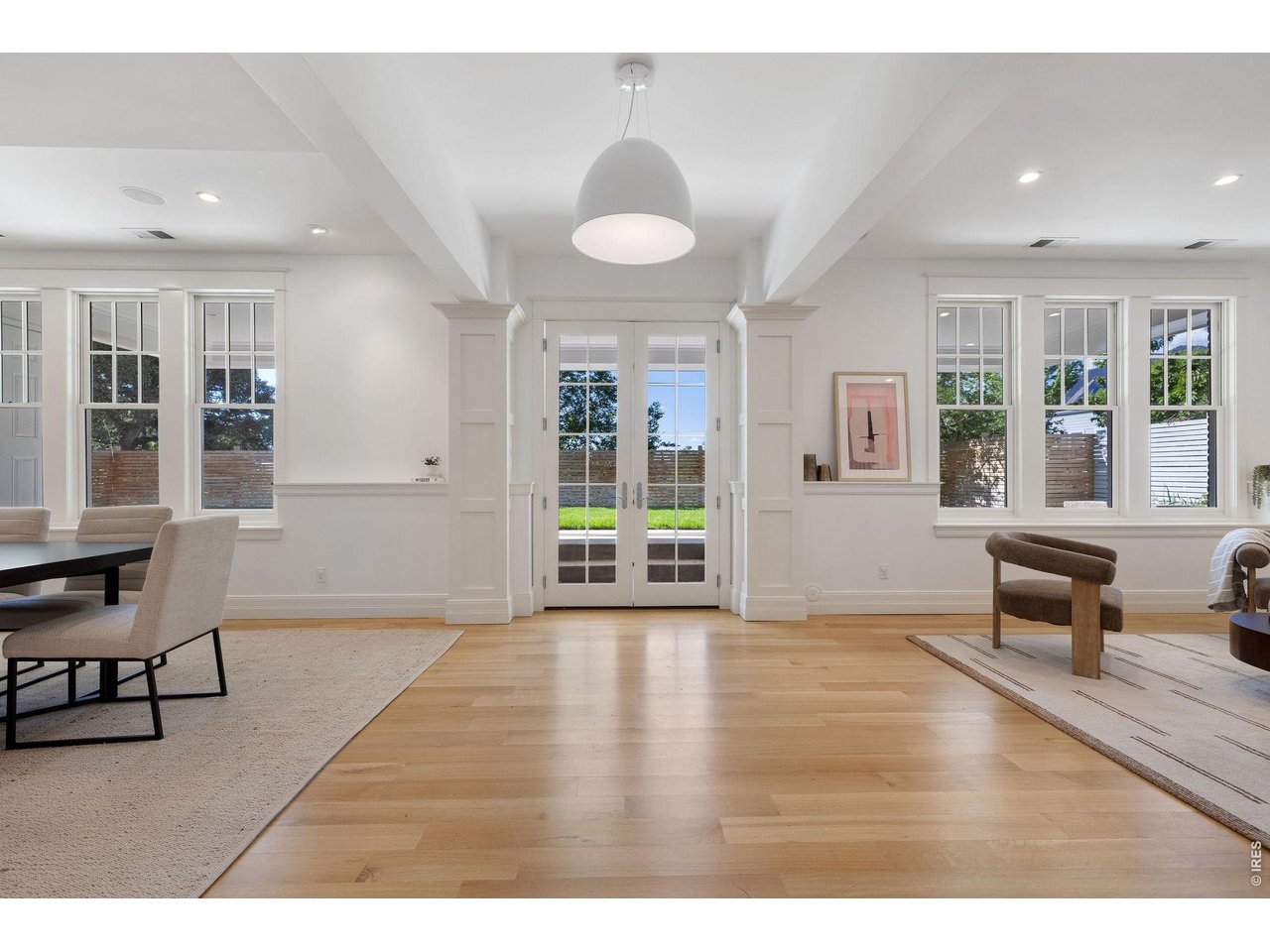Lower level walkout to the private, fenced backyard. 