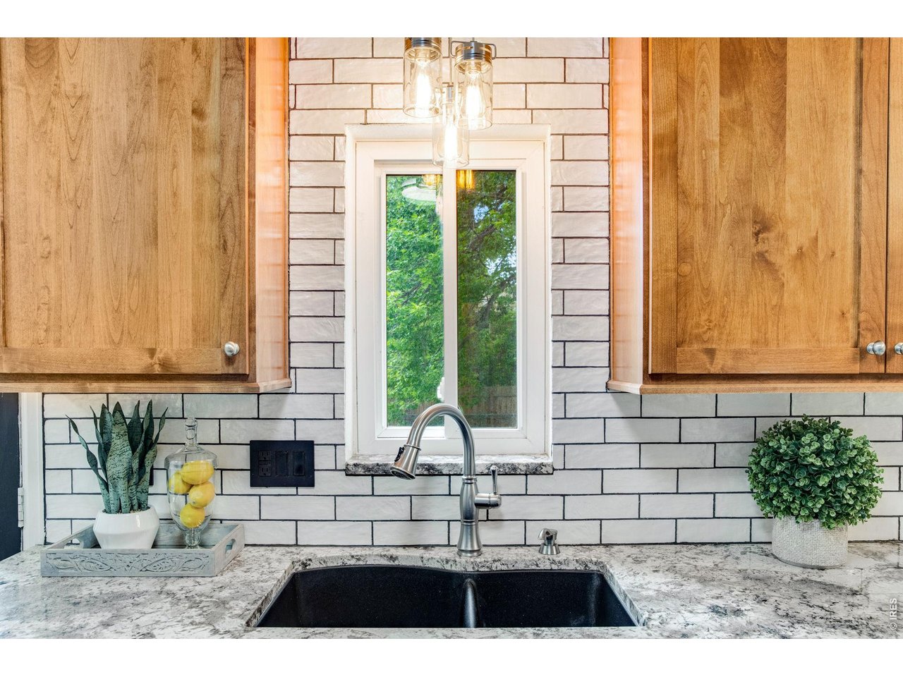 Composite Sink Overlooking the Backyard