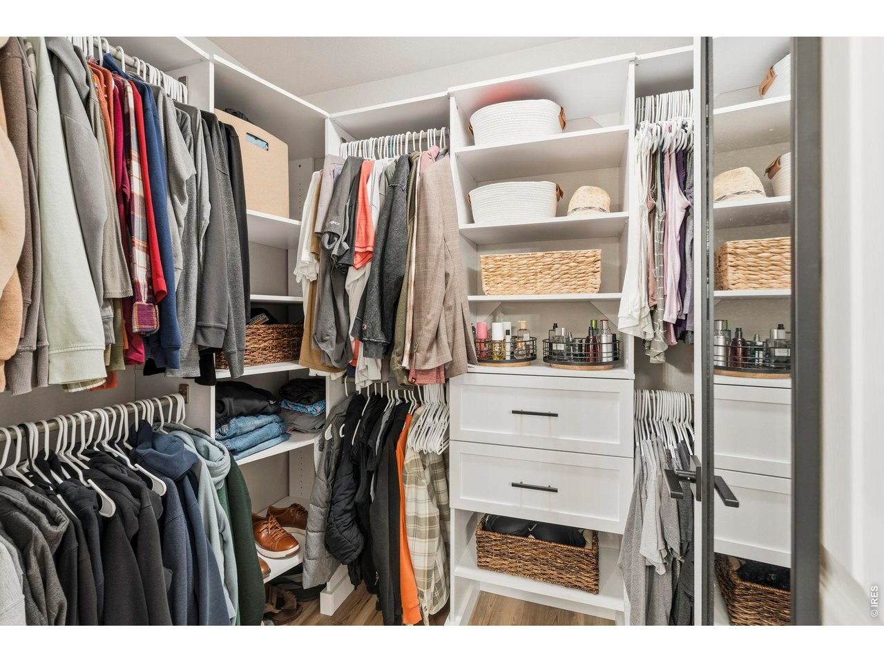 Primary bathroom walk-in closet with Built-in Organization
