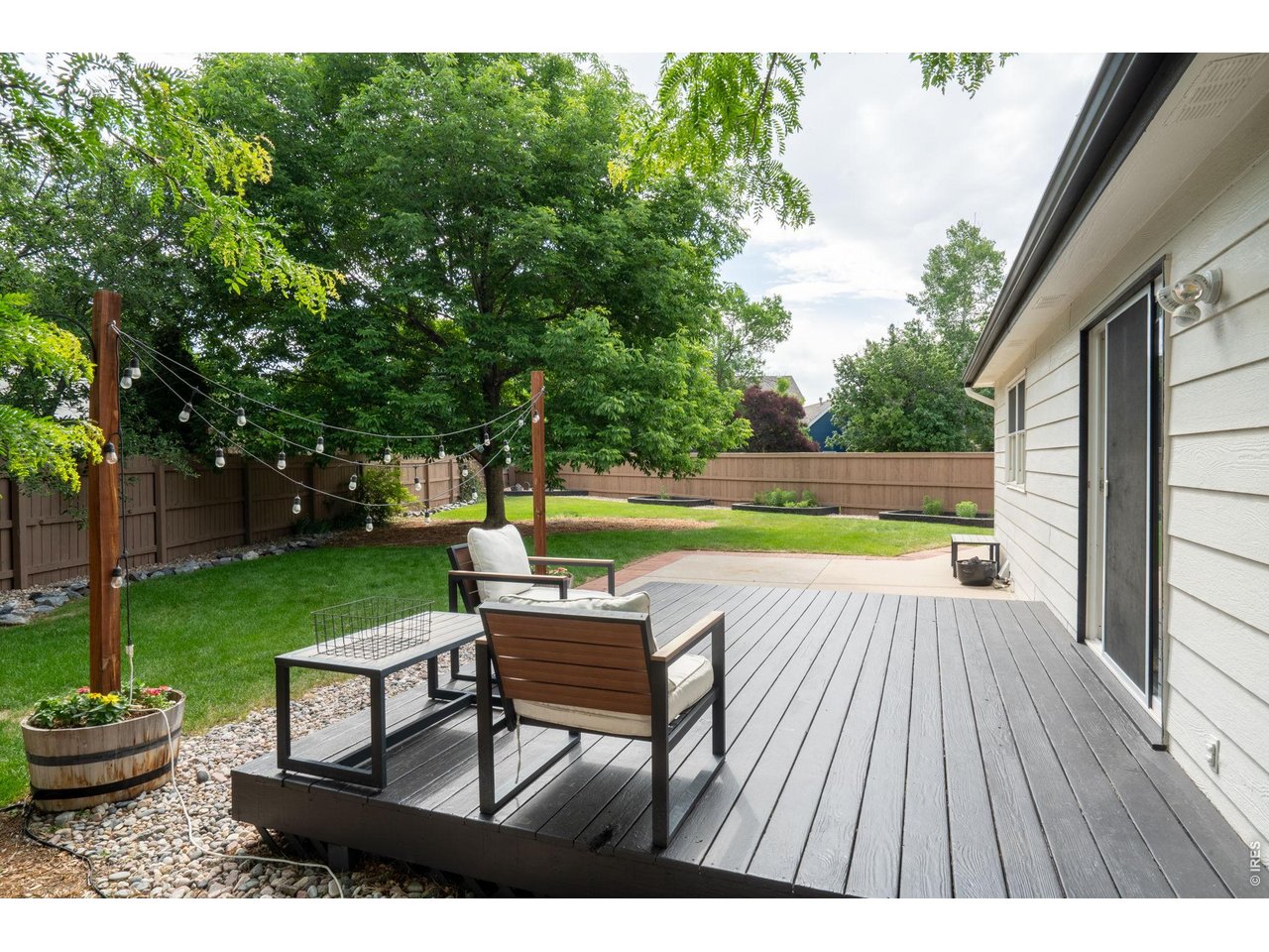 Inviting deck was just re-stained.