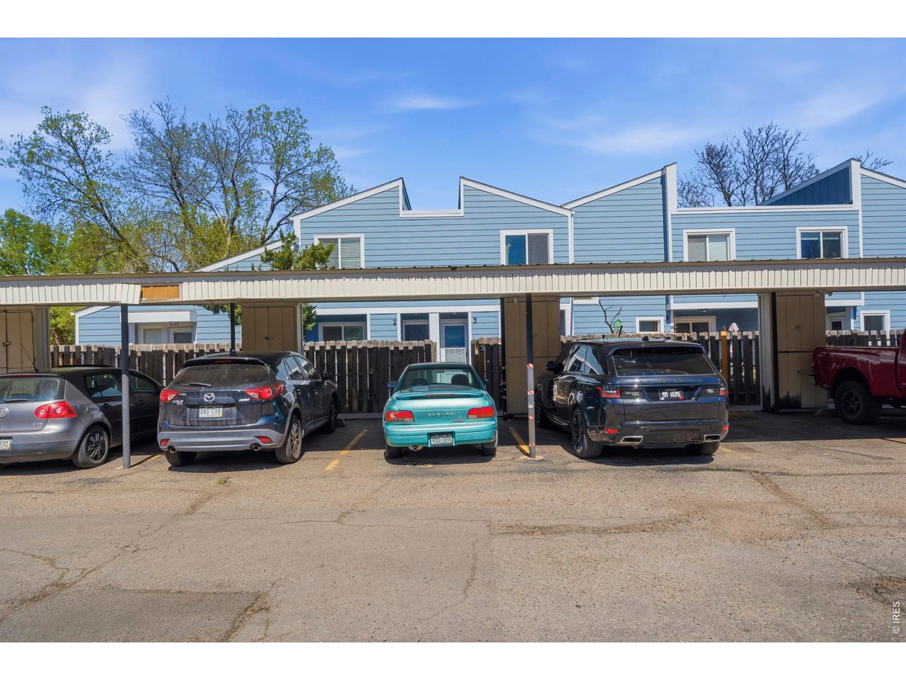 2 reserved spots under an extended carport help to protect your cars from the Colorado elements.