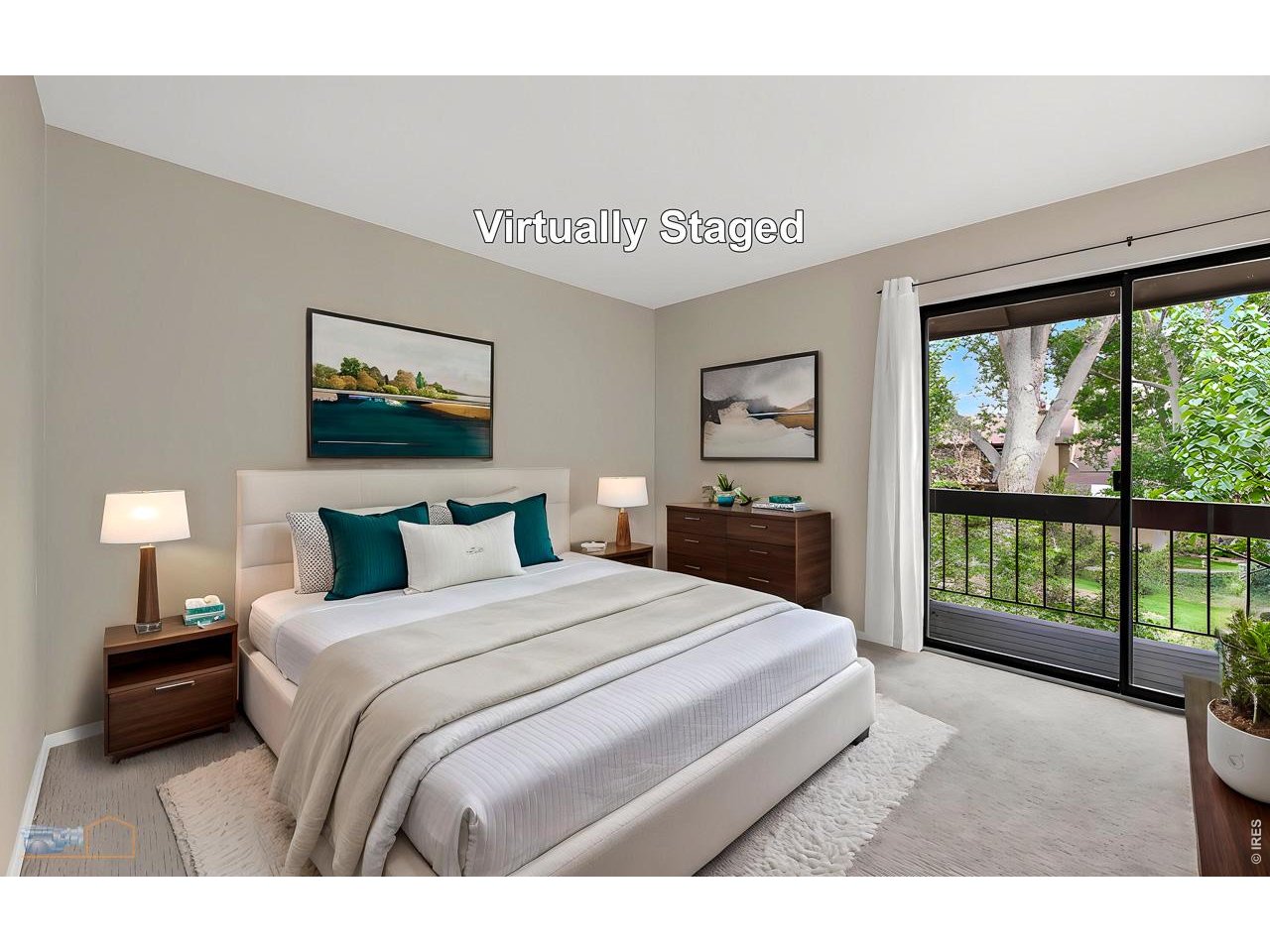 Primary bedroom virtually staged