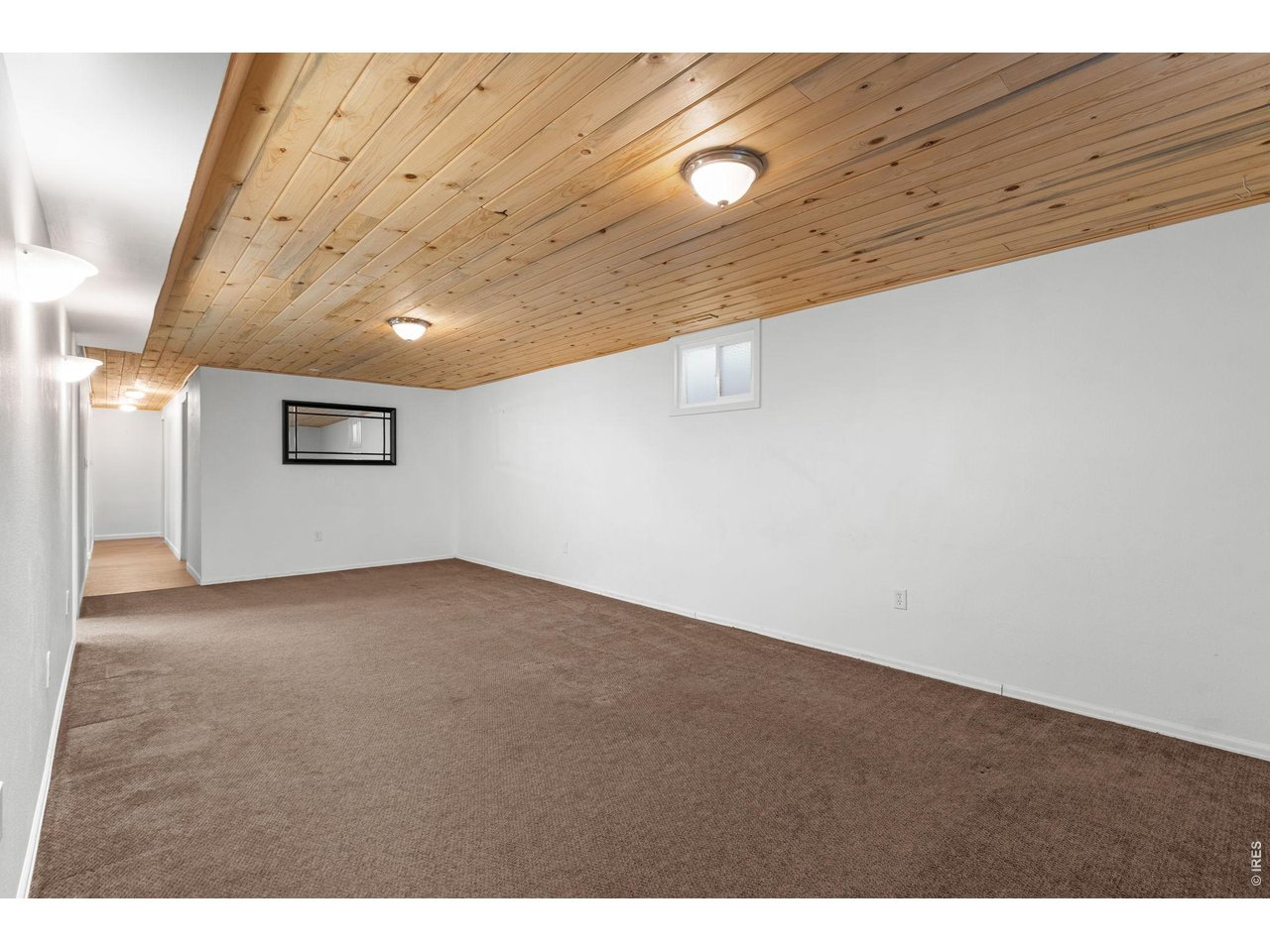 Tongue and groove ceiling in basement