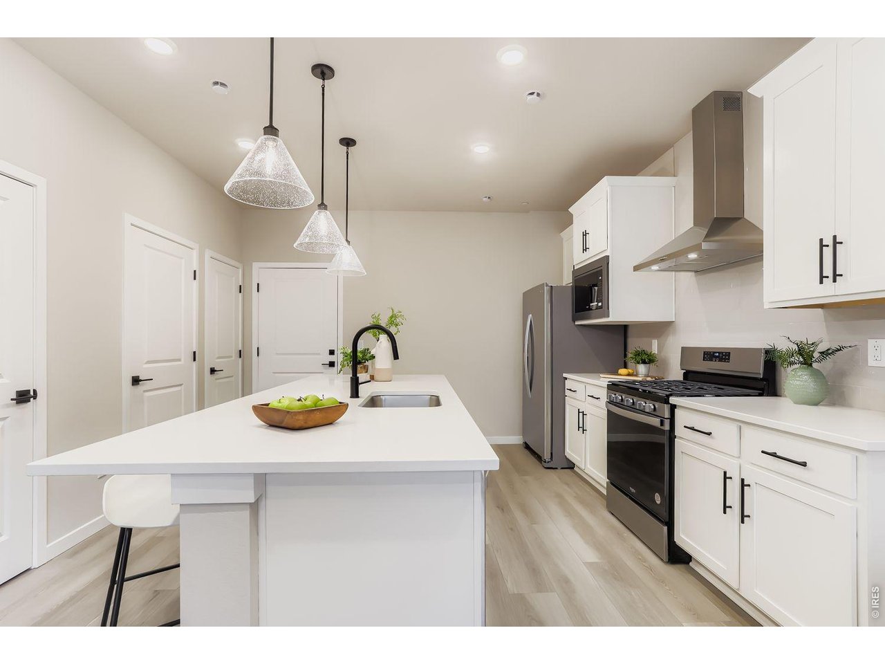 Sleek counters and modern finishes