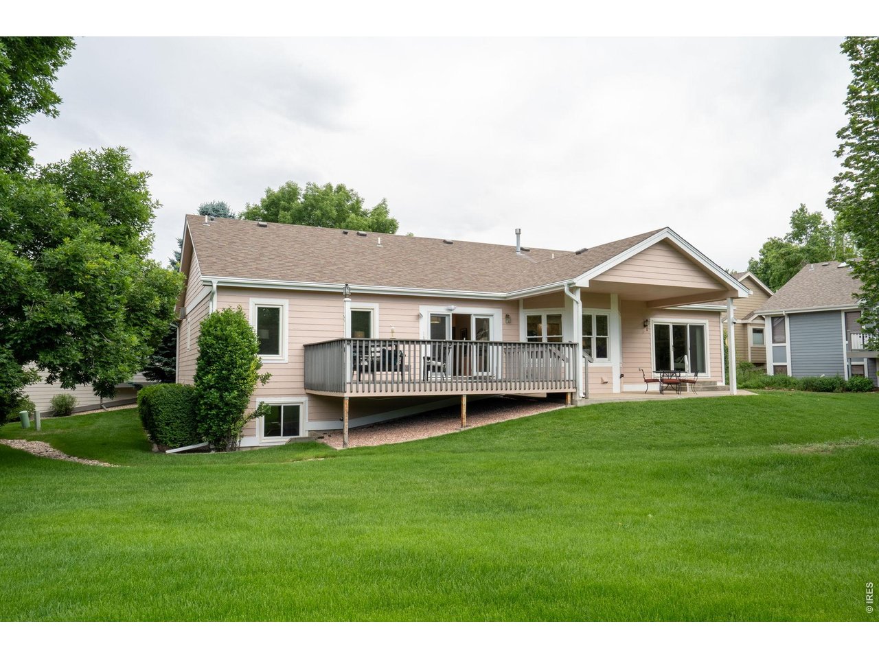 There is an expansive deck and a large covered patio. 