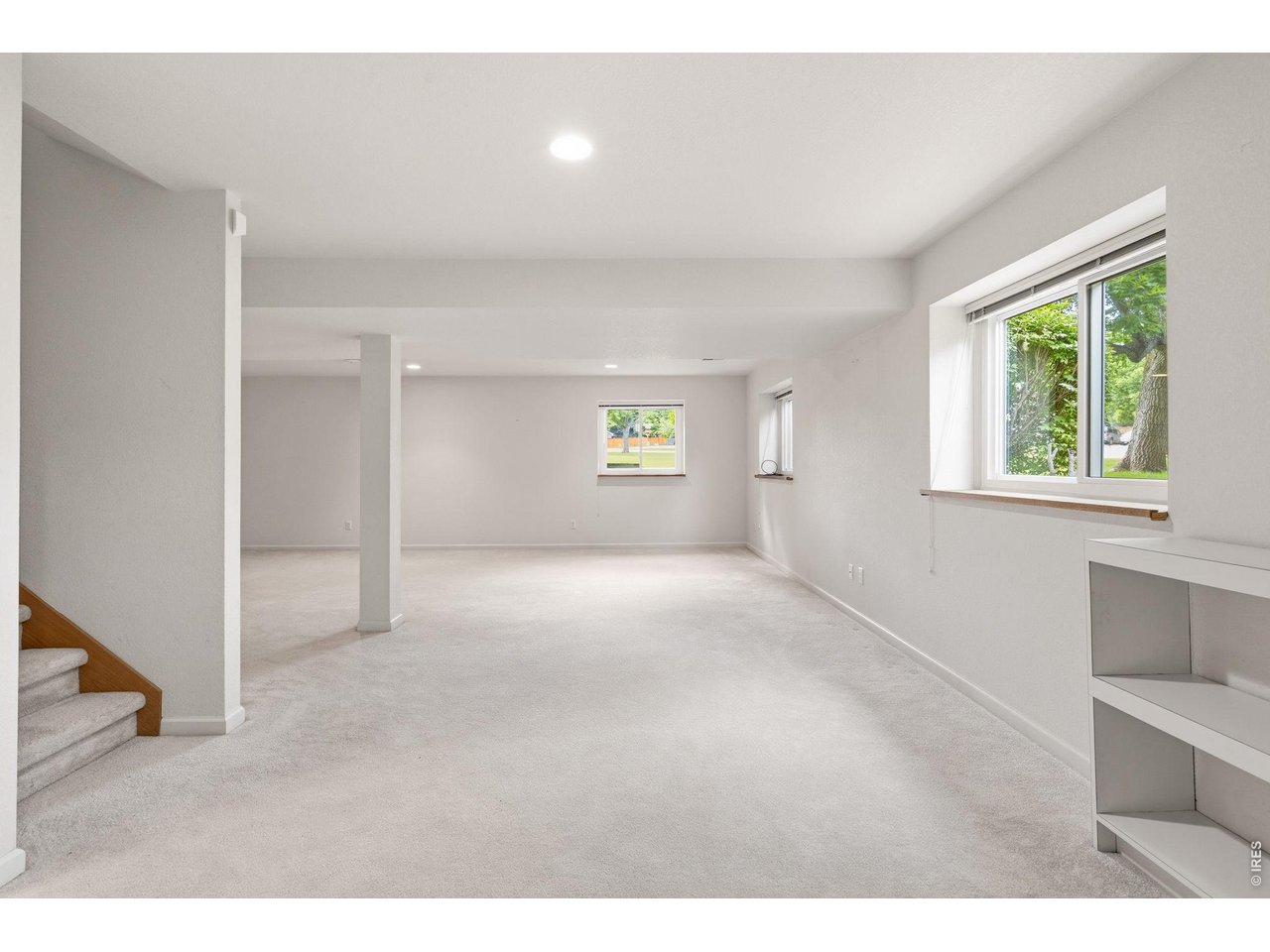 Basement recreation room is garden level and gets tons of natural light pouring in. 