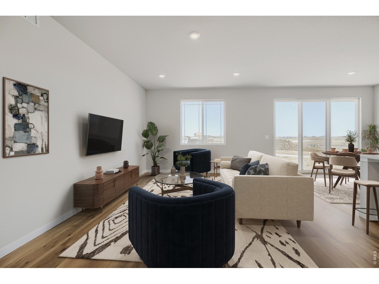 Great room flooded with natural light