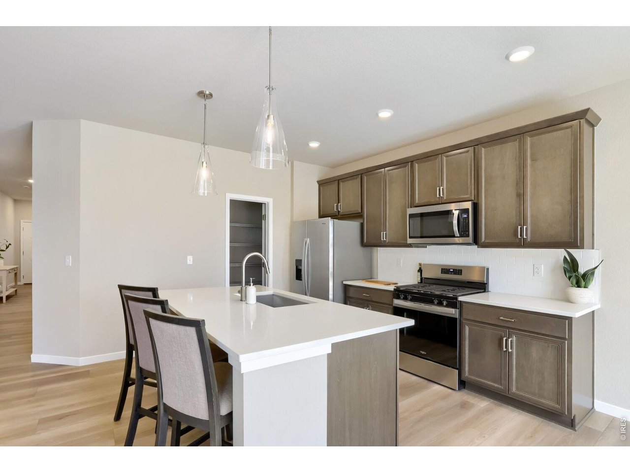 Sleek counters and modern finishes