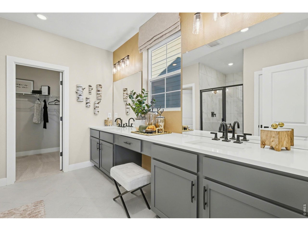 Dual vanities in the primary bathroom - Model Home