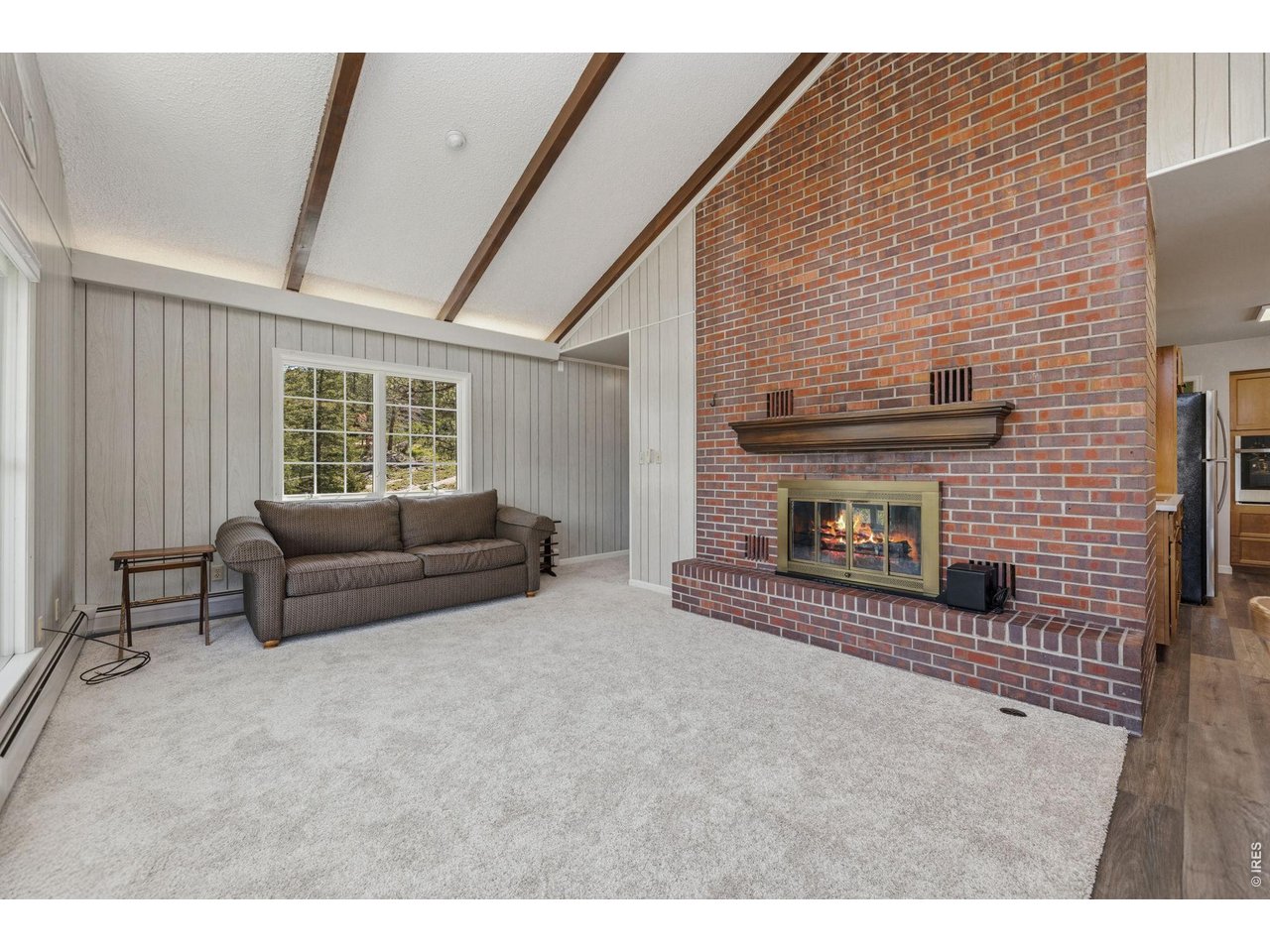 real wood fireplace