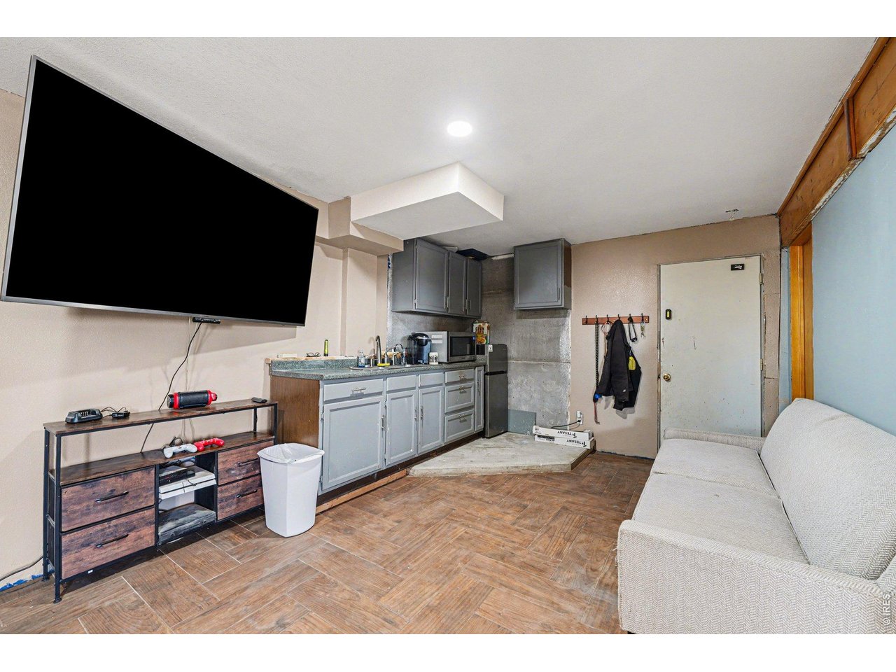 Lower Living area and Kitchenette