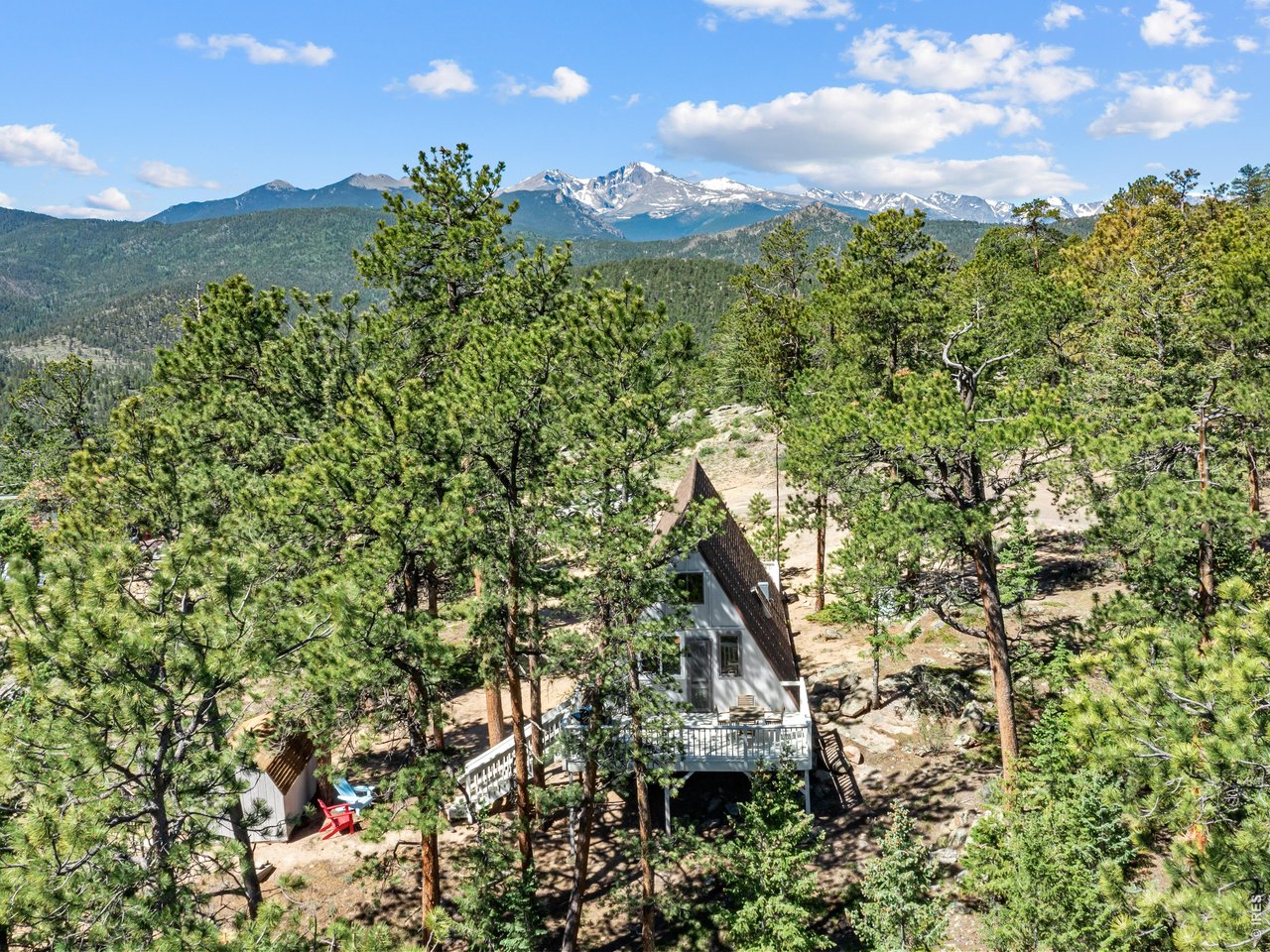 Property Photo 29 Aerial from the back, looking to Longs Peak