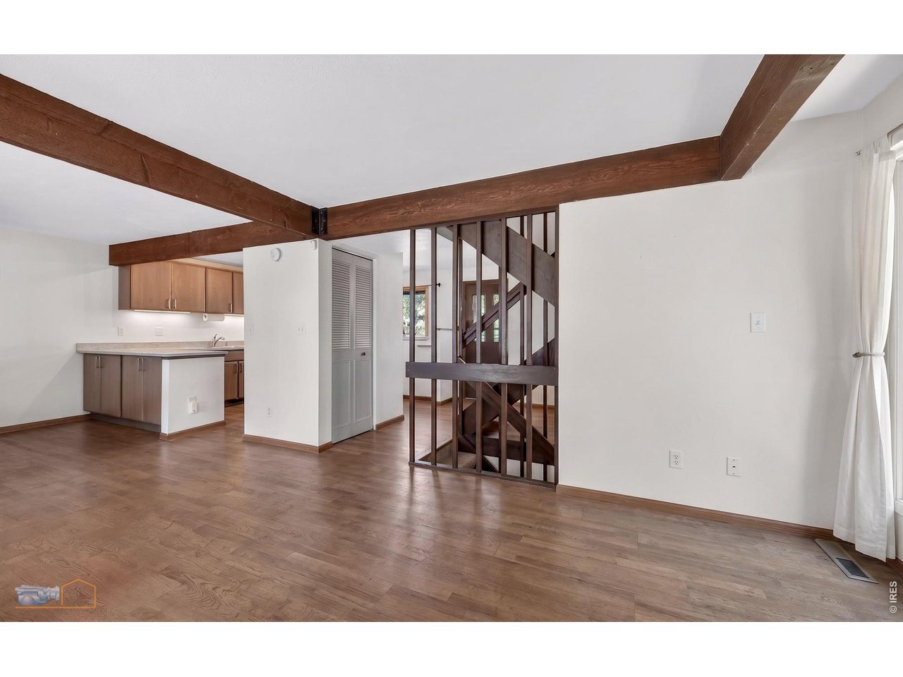 From living room facing kitchen and stairs