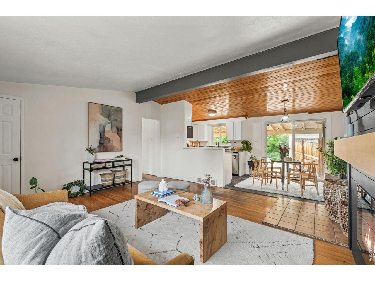 Functional and beautiful, the living space offers room to stretch out and gather.
