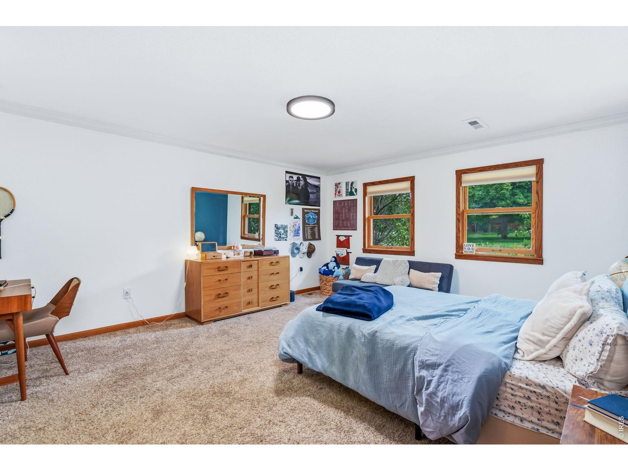 Follow South-wing hallway to a second bedroom (16.4 x 14.5) with large walk-in closet and convenient access to a private full bathroom with a shower. Multi-Gen ready!