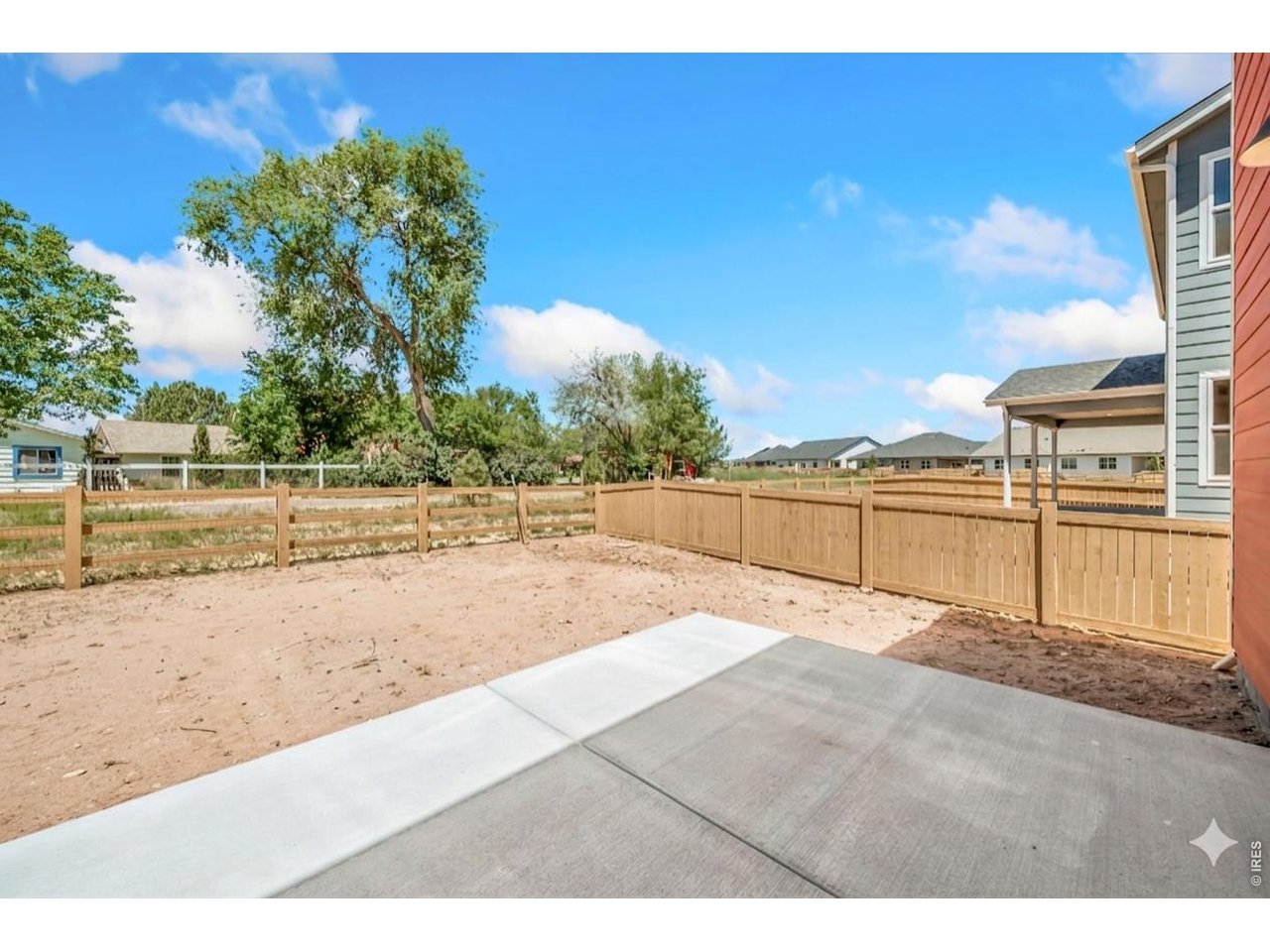 Fenced backyard