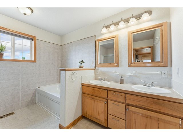 Property Photo 16 Five piece primary bath with beautiful warm wood finishes