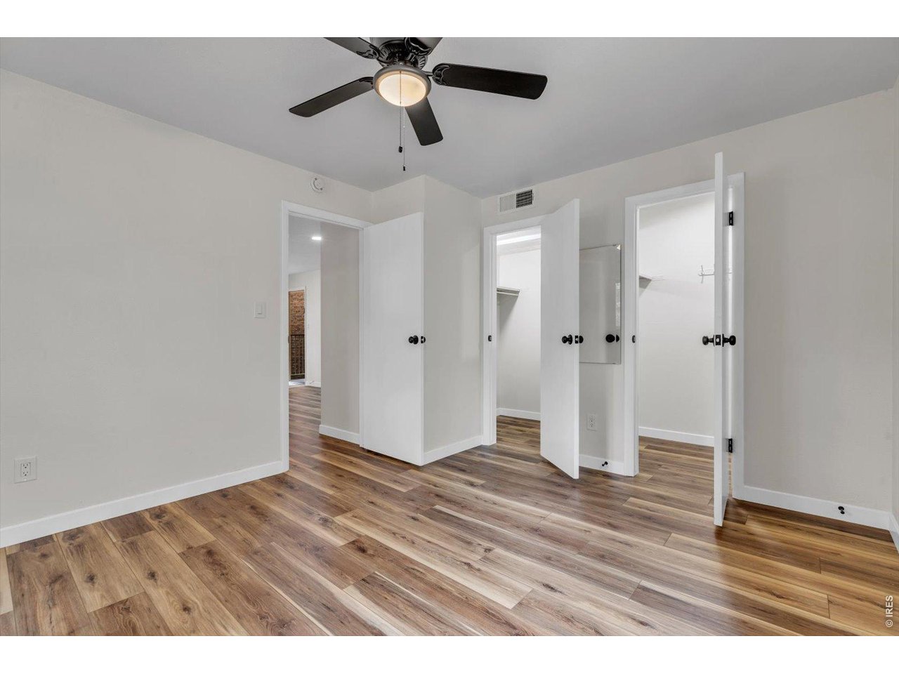 Bedroom with large walk in closet