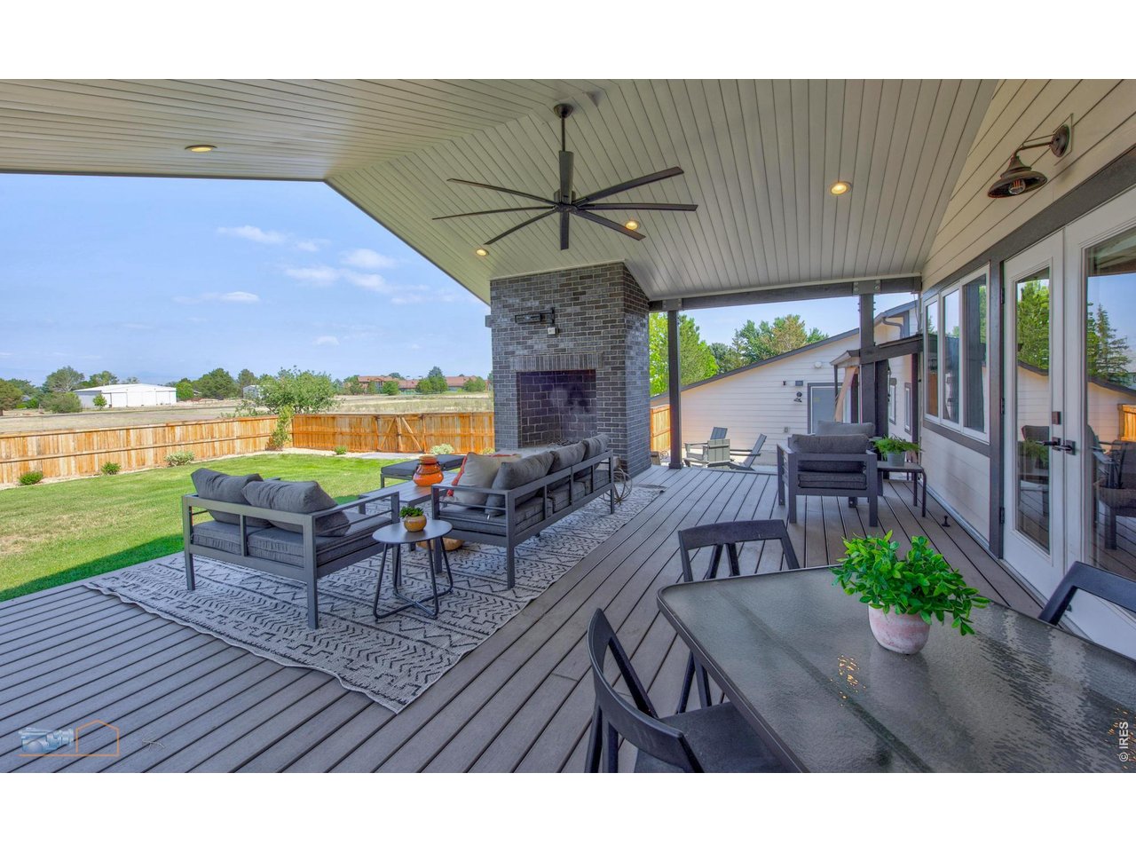 Covered Deck with Fireplace, TV Hookups and Ceiling Fan