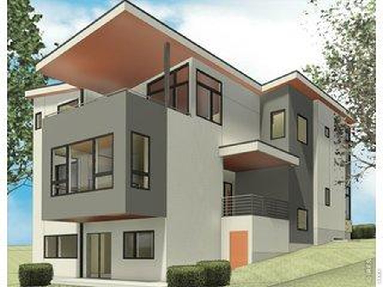 Northwest Elevatiion. Cantilevered Living Room, Large Covered Decks, Walkout Lower Level. Gorgeous Mountain Views.