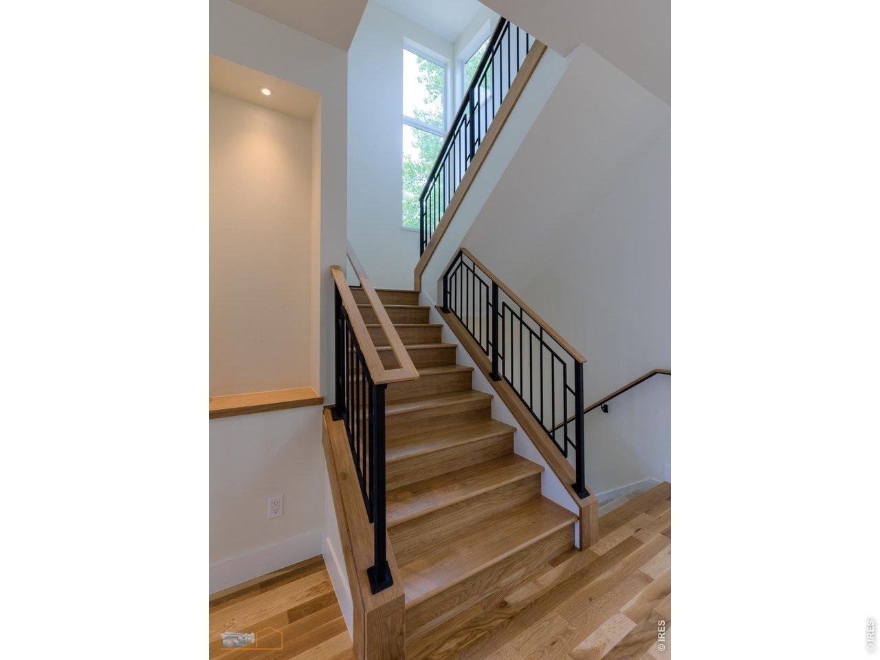 Wood Stairway And Custom Metal Railing: Example Of Wood Stairway And Custom Metal Railing From Previous House In Trail Ridge West