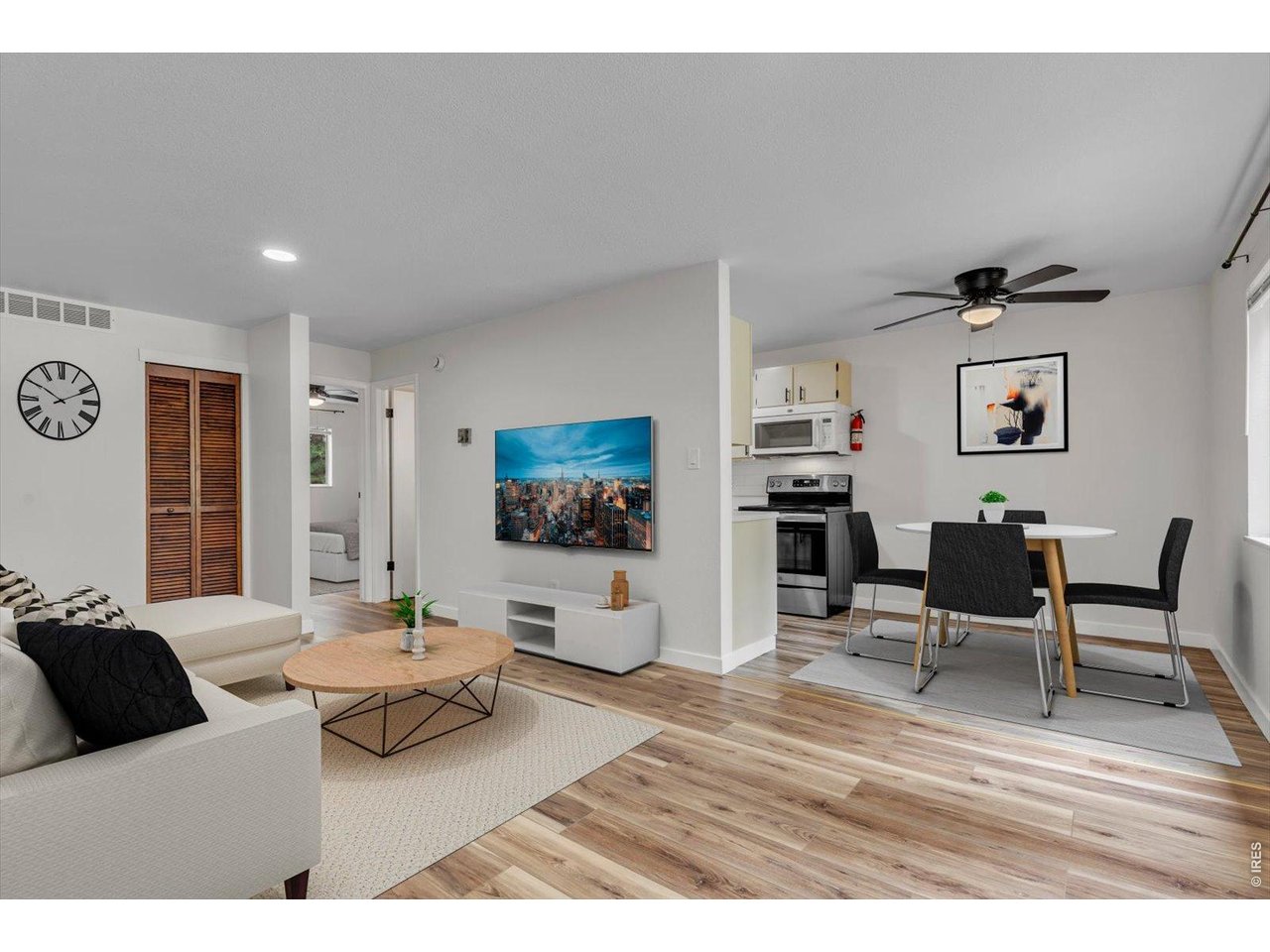 Living/dining Virtually staged