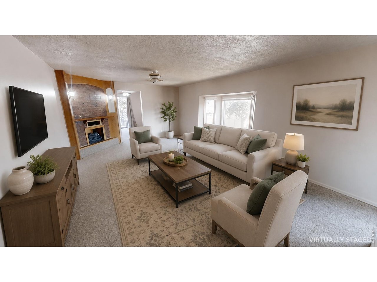Property Photo 2 Virtually Staged Living Room View 1