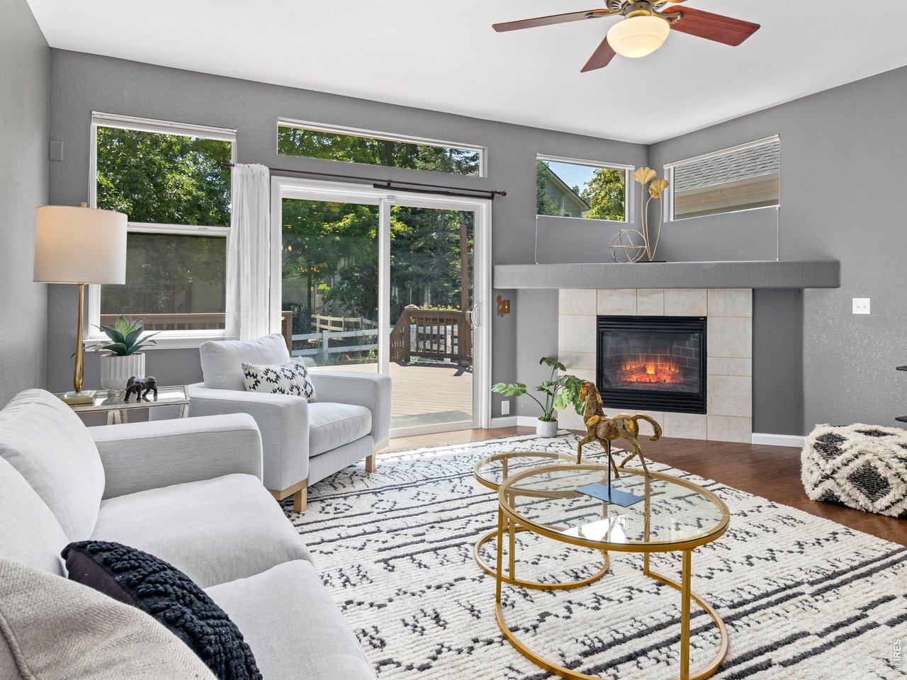 Property Photo 1 Spacious Living Area with Gas Fireplace