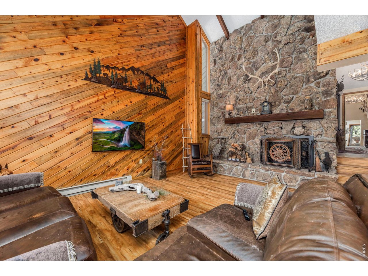 Wood burning fireplace