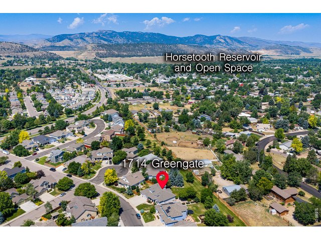 Property Photo 3 1714 Greengate drive is nestled in the perfect west side Fort Collins location, with quick trail access just a few steps to the east and just west on Harmony to Horsetooth Reservoir!